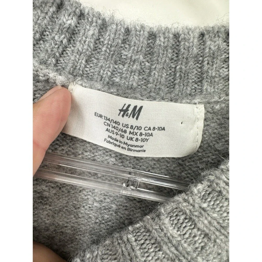 H&M Divided Chunky Knit‎ Crop Cardigan Gray  8/10 Granola Girl Cottage